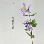 Artificial flower columbine bloom arrangement using realistic silk flower materials for home decor.
