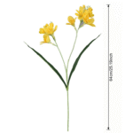 Realistic yellow Freesia artificial flower stem for everlasting home decor arrangement.
