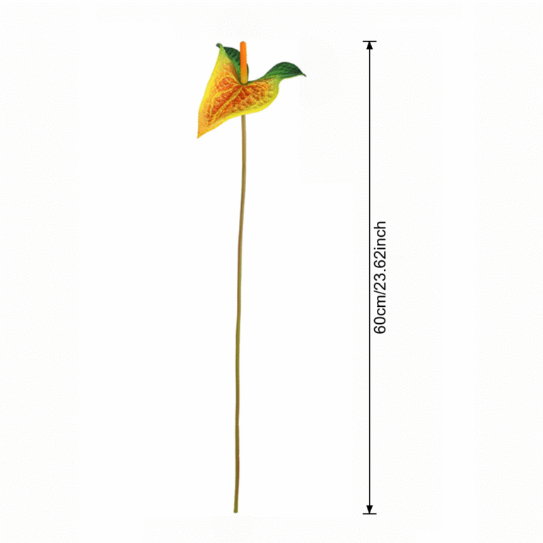 Realistic artificial Anthurium flower stem perfect for home decor arrangements.