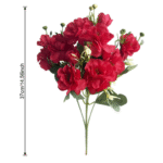 Vibrant red silk camellias bouquet, a realistic artificial flower arrangement for decor.