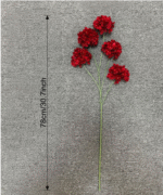 Red silk artificial hydrangea flower arrangement featuring 5 heads, ideal for everlasting decor and centerpieces.