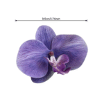 Artificial deep purple silk orchid flower head for crafts and displays