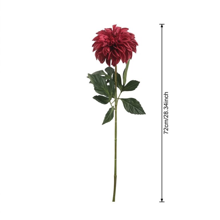 Red 3D silk artificial Dahlia flower bouquet for home decor and floral arrangements.