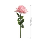 Size diagram of artificial pink rose stem showing height measurement of 43cm or 16.92 inches