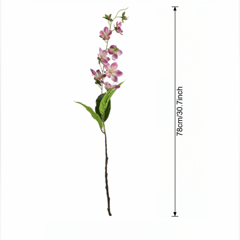 Artificial silk flower branch featuring blooming crabapple blossoms for home decor.