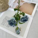 Silk Rose 3 Heads - 66-YWMR3008 artificial flower in blue