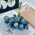 Silk Rose 12 Heads - 70-YWMR9001 artificial flower in blue