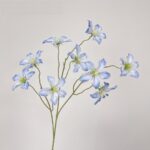 Silk clematis floral arrangement, a beautiful faux wedding flower display.