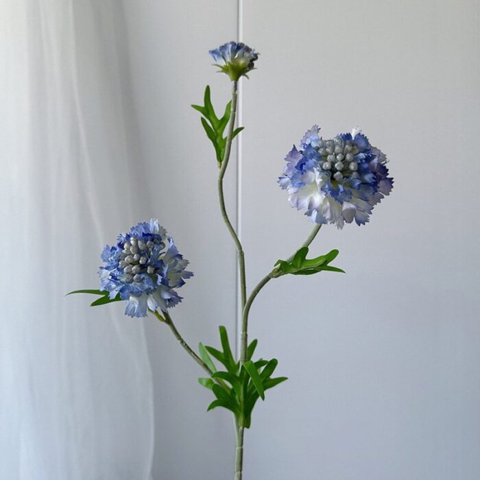 Ideal grouping of artificial flower Scabiosa blooms for elegant wedding decor.