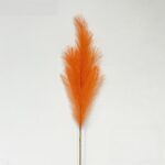 Fluffy orange artificial flower accent plume for faux wedding arrangements.