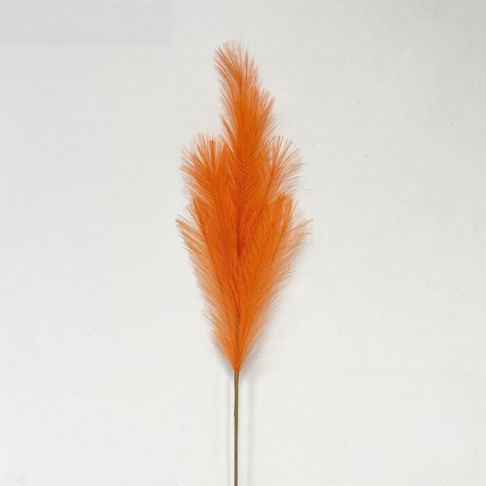 Fluffy orange artificial flower accent plume for faux wedding arrangements.
