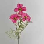 Flocking Cosmos 3 Heads - 73-YWMR1008 artificial flower in deep pink
