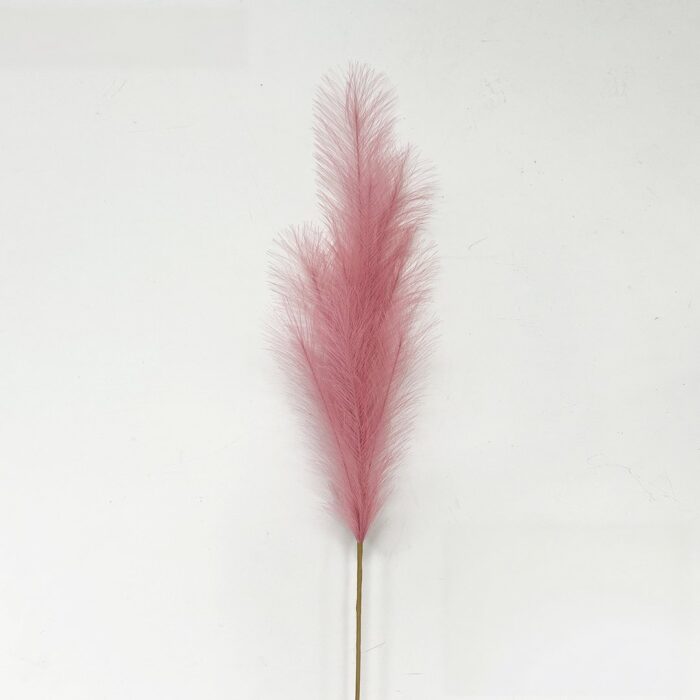 Soft pink faux reed plume perfect for wedding arrangements and artificial floral decor.