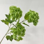 Three heads of artificial hydrangea flowers, perfect for realistic faux wedding decor.