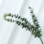 Branch of artificial eucalyptus greenery, perfect for faux wedding flowers decor.
