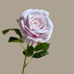Silk pink faux rose artificial flower, perfect realistic addition for wedding bouquets.
