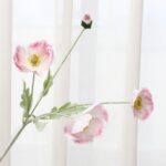 Realistic faux wedding flowers featuring pink corn poppies, perfect artificial flower decor.
