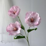 Set of three pink silk poppy flowers, perfect faux wedding flowers and artificial flower decor.