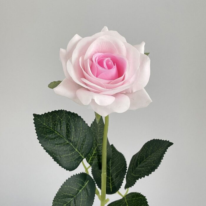 Beautiful pink faux rose, an ideal real touch wedding flower artificial arrangement.
