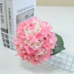 Artificial pink silk hydrangea bouquet for home decor and gifts