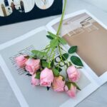 Silk Rose 7 Heads - 69-YWMR4009 artificial flower in pink
