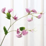 Pink sweet pea artificial flower branch, perfect for adding realistic faux wedding flowers decor.