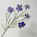 Cluster of purple faux cosmos flowers ideal for wedding arrangements or floral crafts.