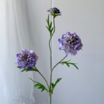 Silk faux scabiosa blooms for wedding decor, offering a real touch artificial flower arrangement.