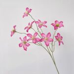 Pink silk clematis bouquet, perfect faux wedding flowers for adding romance to decor.