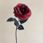 Deep red silk rose bouquet. Perfect faux wedding flowers or artificial flower home decor.