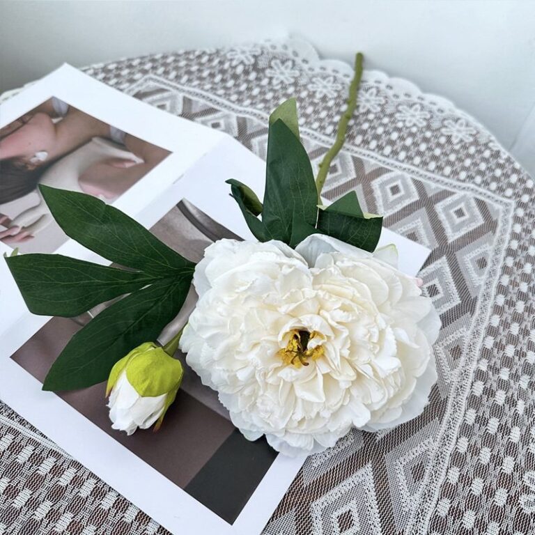 Silk Peony 2 Heads - 72-YWMR5003 artificial flower in white