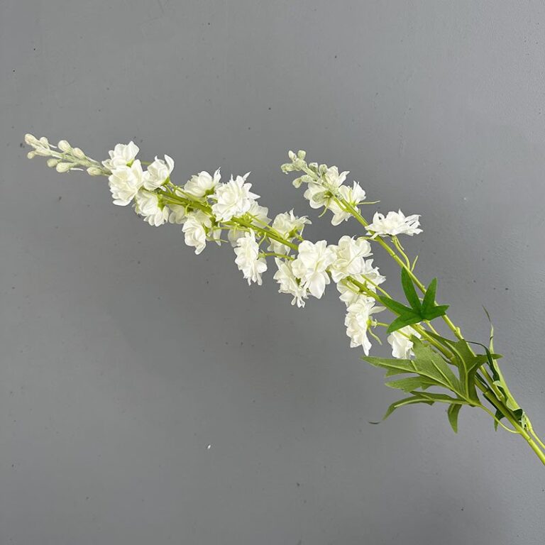Silk Delphinium 2 Forks - 86-GDDH6009 artificial flower in white