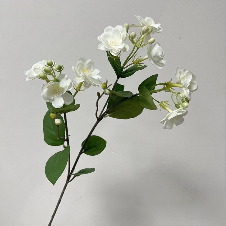 Realistic silk jasmine branch perfect for faux wedding flowers and decor.