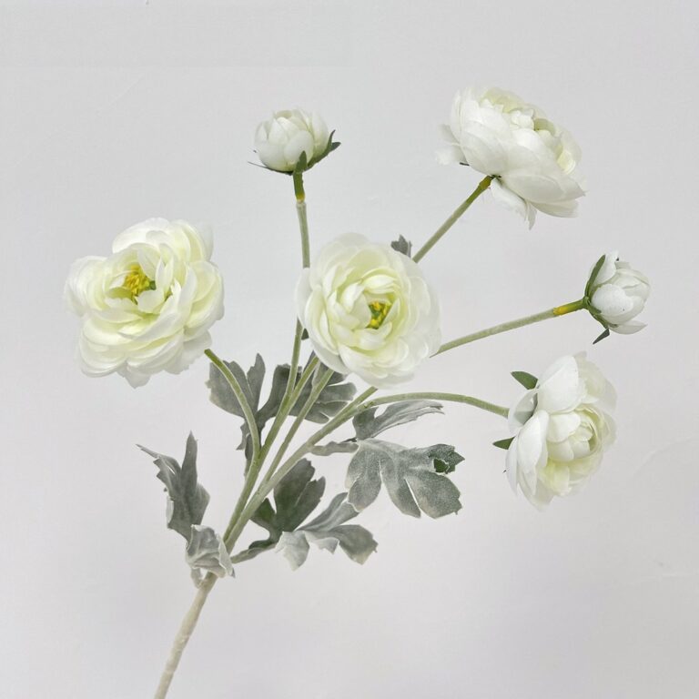 Bunche of white artificial lotus flowers perfect for elegant floral arrangements.