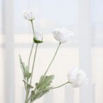White artificial flower corn poppies ideal for faux wedding flowers and floral arrangements.