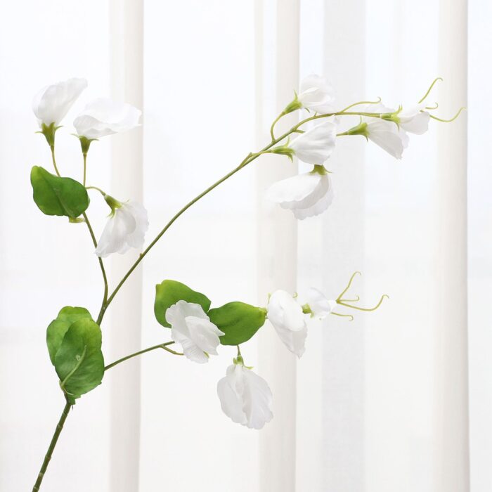 Real Touch Faux Wedding Flowers Sweet Pea Arrangement | Artificial Flower Decor Artificial flower white sweet pea branches, perfect for faux wedding flowers decoration.
