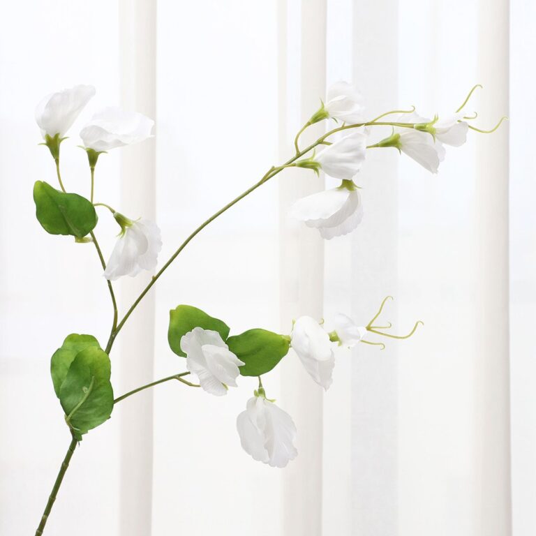 Artificial flower white sweet pea branches, perfect for faux wedding flowers decoration.