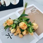 Silk Rose 12 Heads - 70-YWMR9001 artificial flower in yellow