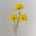 Flocking Cosmos 3 Heads - 73-YWMR1008 artificial flower in yellow