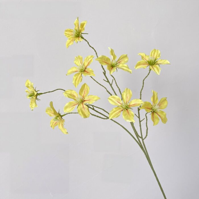 Silk clematis flower heads bouquet, perfect for realistic faux wedding and artificial flower decor.