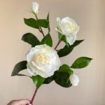 White silk gardenia bouquet, perfect faux wedding flowers for lasting decoration.