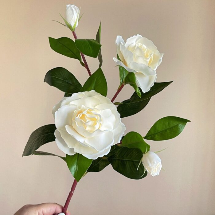 White silk gardenia bouquet, perfect faux wedding flowers for lasting decoration.