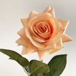 Realistic peach real touch faux wedding flowers rose, perfect for everlasting decor.