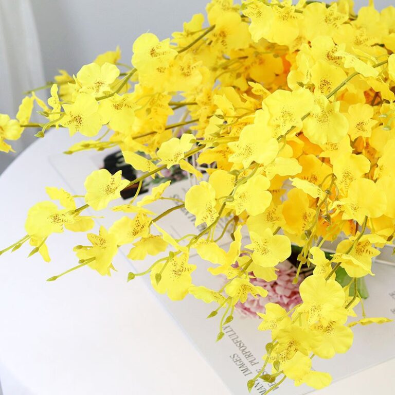 Silk Orchid 5 Florks - 57-YWMR1003 artificial flower in yellow
