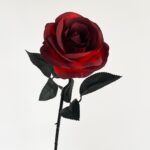 Deep red silk faux wedding flower rose, a beautiful artificial flower for decor