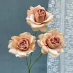 Silk Rose 3 Heads - 77-TJHY3009 artificial flower in orange