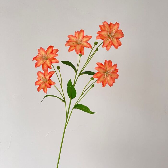 Artificial silk lily bouquet, offering a real touch look perfect for wedding decor and centerpieces.