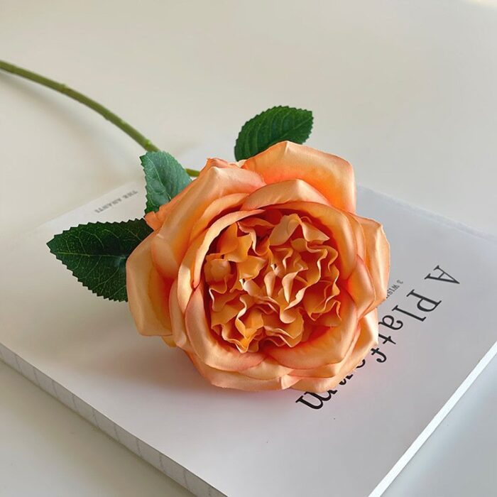 Realistic silk rose for faux wedding flowers decor, perfect artificial flower accent.