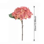 Artificial pink silk hydrangea branch for home decor and floral arrangements