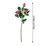 Silk Rose 3 Heads - 66-YWMR3008 artificial flower size and dimensions